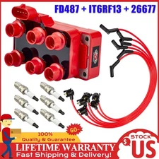 1x Ignition Coil FD488 + 6x Spark Plug+ 6x Wire Set for Ford F-150 Mazda Mercury