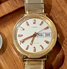 1974 TIMEX Marlin Mechanical Men's Watch Red Indices