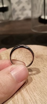mens ring 10k white gold diamond size 10.5