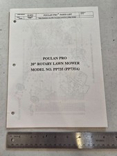 Poulan Mower Parts List 530-068322, Model PP735, Feb 1991 - FREE SHIPPING