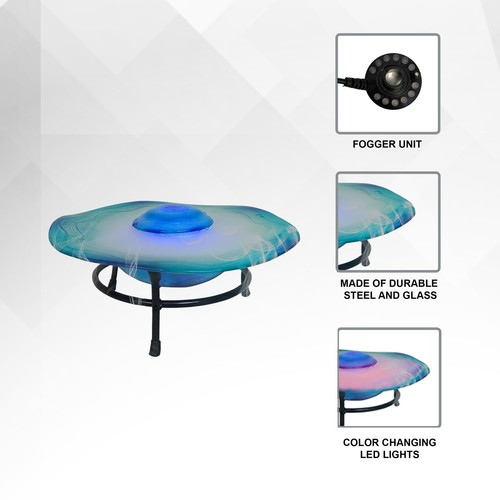 8 in Tabletop Mist Fountain With 12 Color-Changing LED Lights and Inline Cont... - Picture 4 of 7