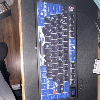 XVX K80S Mechanical Wired Keyboard Illuminated Blue Wave Keycaps QWERTY