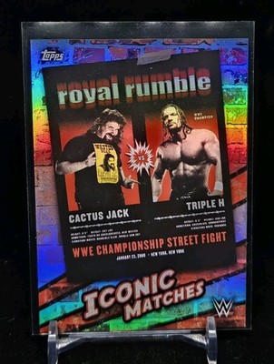 2021 Topps WWE Superstars Iconic Matches Cactus Jack/Mick Foley vs Triple H #MA6