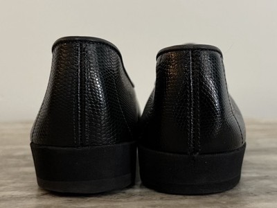 BELGIAN SHOES TRAVELER LOAFERS BLACK LIZARD LEATHER SLIPPERS BOW TIE 11.5 BELGIAN SHOES TRAVELETTE LOAFER BLACK LIZARD EMBOSSED CALF  main image 3