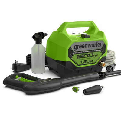 #ad Greenworks 1800 PSI 1.2 GPM Electric Pressure Washer 2 Spray Tips $69.89