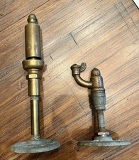 Set Of Two Vintage Brass Steam Whistles Collectible 5.5  Tall/8.5"
