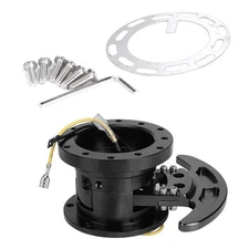 Black WorksBell Flip Up Tilt Quick Release System Steering Wheel Hub Boss Kit