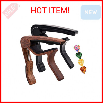 Guitar Capo,2 Pack Capo Black and Rosewood Capo Guitar Clamp Guitar Kapo for Aco