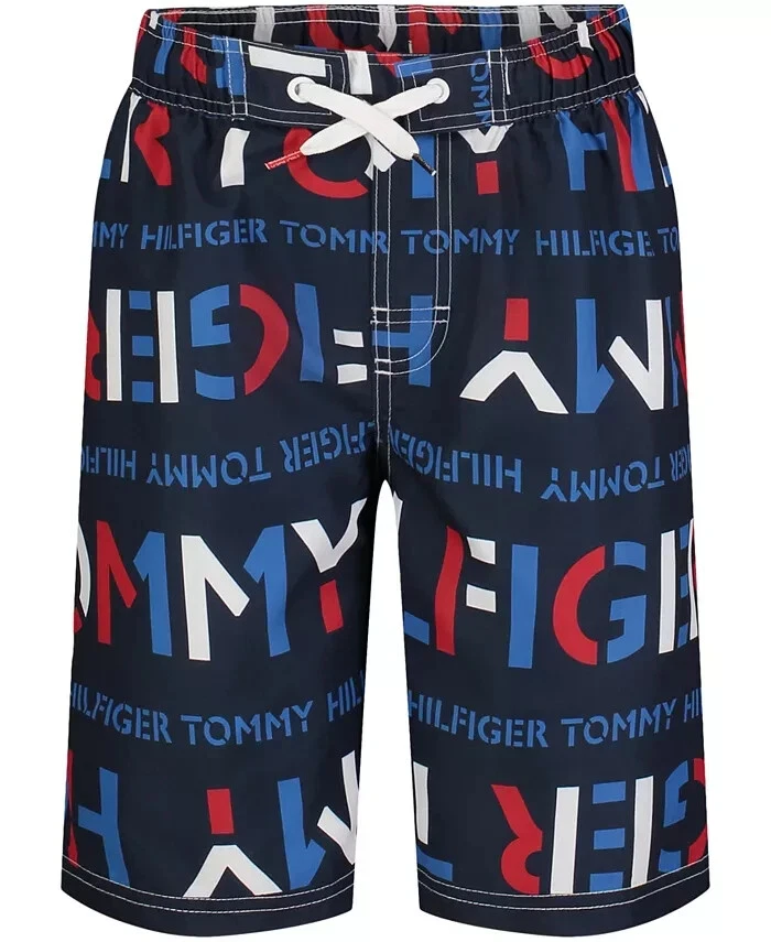 TOMMY HILFIGER Big Boys Stencil Print Swim Trunks Multicolor Size L (16-18) - Image 2 of 2