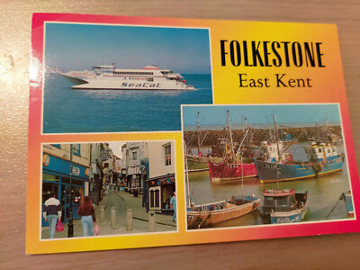 Postkarte Folkstone East Kent GB ungel_