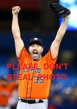 Justin Verlander Completes His 3rd No-Hitter 9/1/19 - 5x7 Glossy Photo.  Astros.