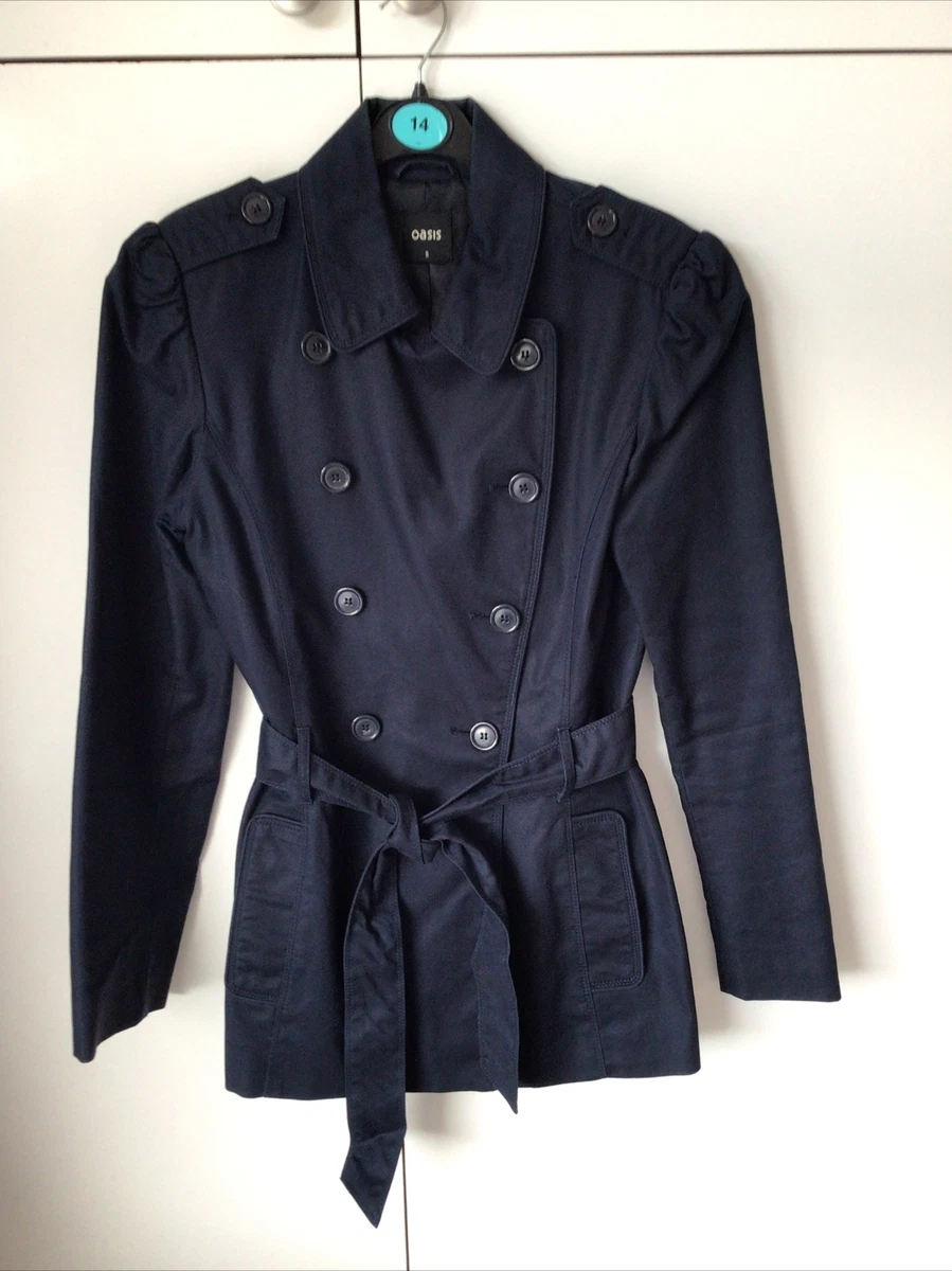 Oasis panel shop fitted coat navy