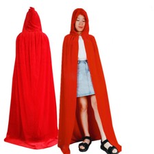 Lang Samt Mantel Cosplay Halloween Kostüm Mittelalterlich Vampir Umhang Kapuze