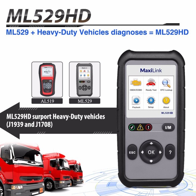 OBD2 AUTO HEAVY DUTY TRUCK CAR OBD DIAGNOSTIC TOOL HD CODE READER