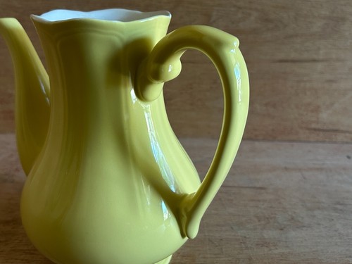 Ironstone Buttercup Federalist Coffee Pot w/Lid Teapot 7-1/2" Tall Yellwo Vtg - Zdjęcie 14 z 24