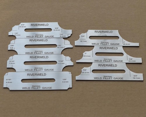7 piece Fillet Weld Set Gage Rl Gauge Depth Gauges Test Ulnar Metric & Inch - Picture 3 of 5