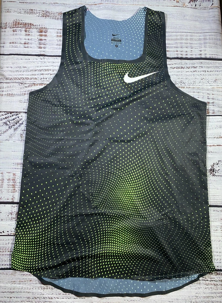 Very Rare Nike Pro Elite 2018 Green Marathon Singlet - Men's M 895426-XXX