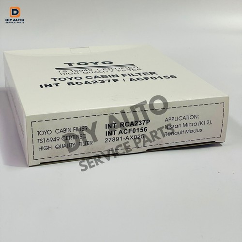 Toyo Cabin Filter Suits INT RCA237P-ACF0156 For Nissan Micra K12 x 16pcs - Picture 4 of 4