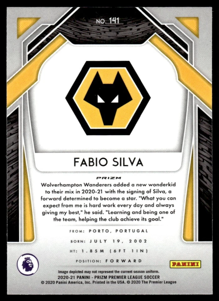 2020 PANINI PRIZM CRACKED ICE PINK Fábio Silva Wolverhampton Wanderers #145+ - Image 2 of 2