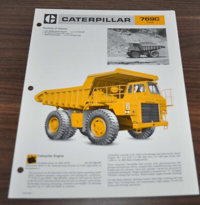Caterpillar 769C Truck Dump Dumper Specification Technical Brochure Prospekt