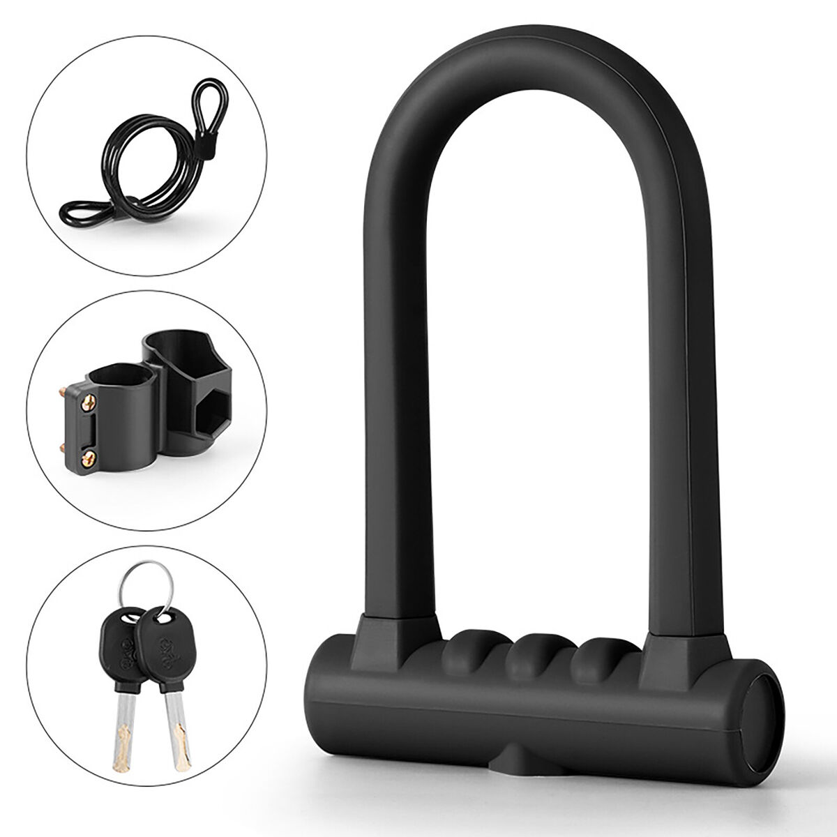 Portable E-bike Motor Bicycle Cycling U-lock Bicycle Lock with Bracket 2  Keys