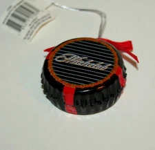 Michelob Black Bottle Cap Beer Holiday Ceramic Ornament New NOS 2008