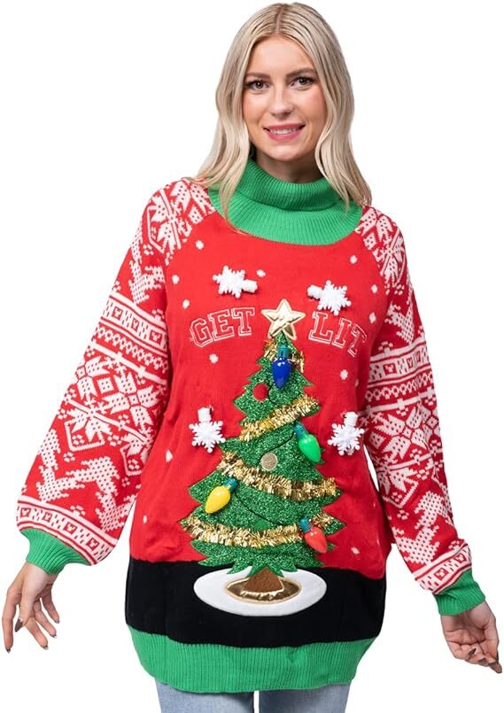 Joyin Women's Christmas Tree Long Sweater LED Light Up Xmas Sweater Pullover eBay