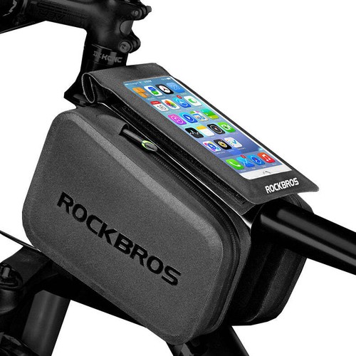 Fahrradrahmentragetasche Rockbros Handy Halterung Tasche Case Cover Schwarz - Bild 1 von 12