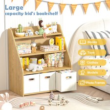 Kids Bookshelf and Toy Storage, Kids Toy Storage Organizer, Toy Storage Cabinet