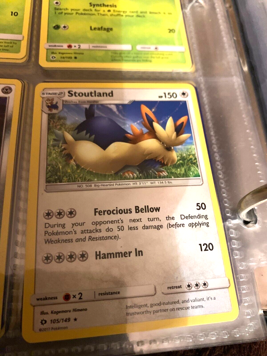 stoutland pokemon card value S5I] V 078/070SR Evolves from Herdier Type Stoutland 105/149 Sun & Moon