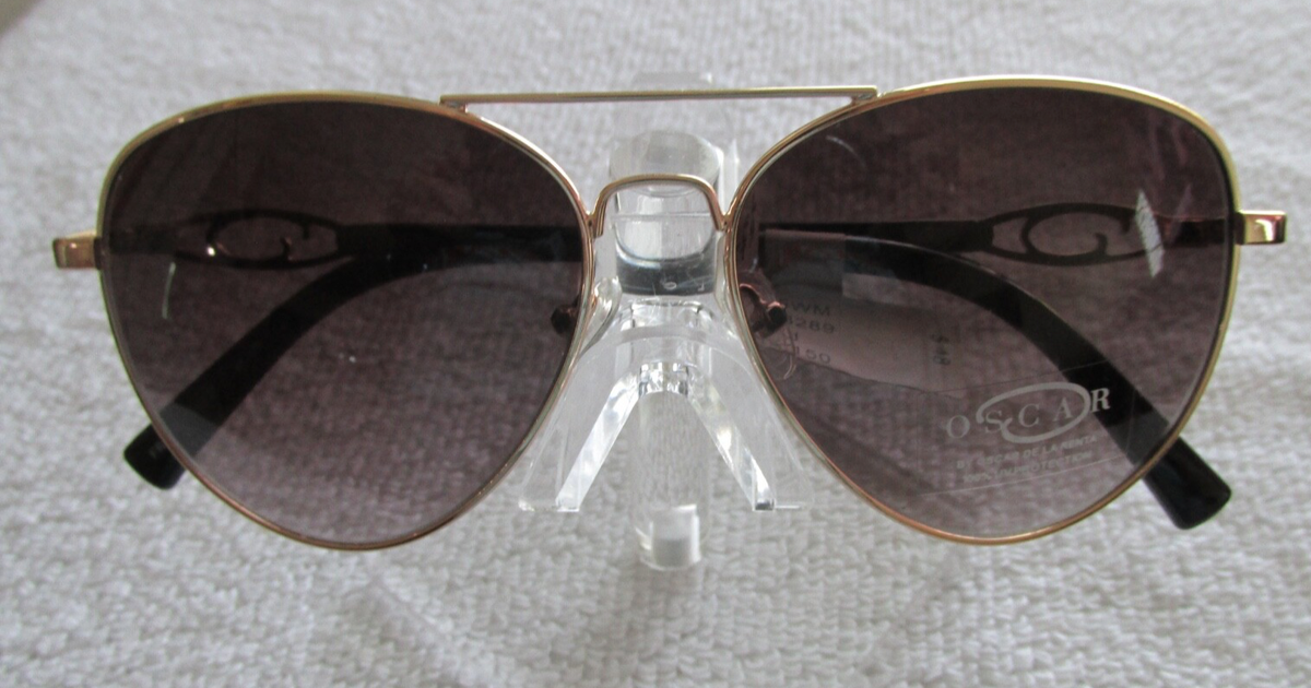 O by Oscar de la Renta Aviator Sunglasses NEW Oscar by Oscar de la Renta 3041P Brown Polarized Aviator  main image 2