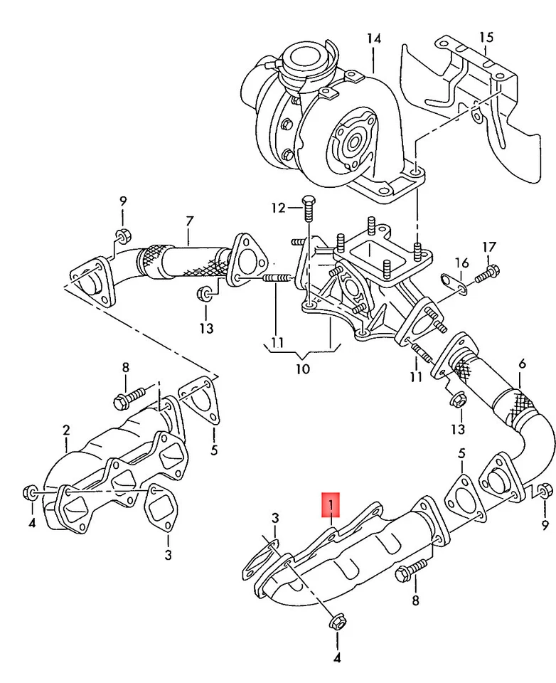 Colectores de escape originales AUDI VW SKODA A4 Avant S4 quattro LH 059253033M Foto 2 de 2