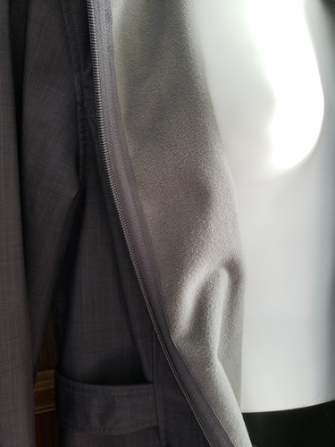 Free Tech Jacket Womens L/G 12-14 Gray Print Full Zip Hooded Soft Shell Pockets - Picture 10 of 17