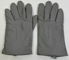 Women's Gray Leather Gloves with Polyester Lining Size S/M