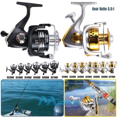Ultra Smooth Powerful Spinning Fishing Reel Gear Ratio Left Right  Hand USA