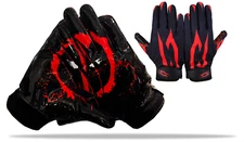 Ninja Stealth Football Receiver Gloves Sticky Pro Grip Be a Villain not a Joker