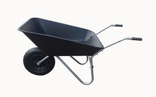 85L BLACK PLASTIC WHEELBARROW WITH BLACK PNEUMATIC WHEEL - EXCELLENT QUALITY
