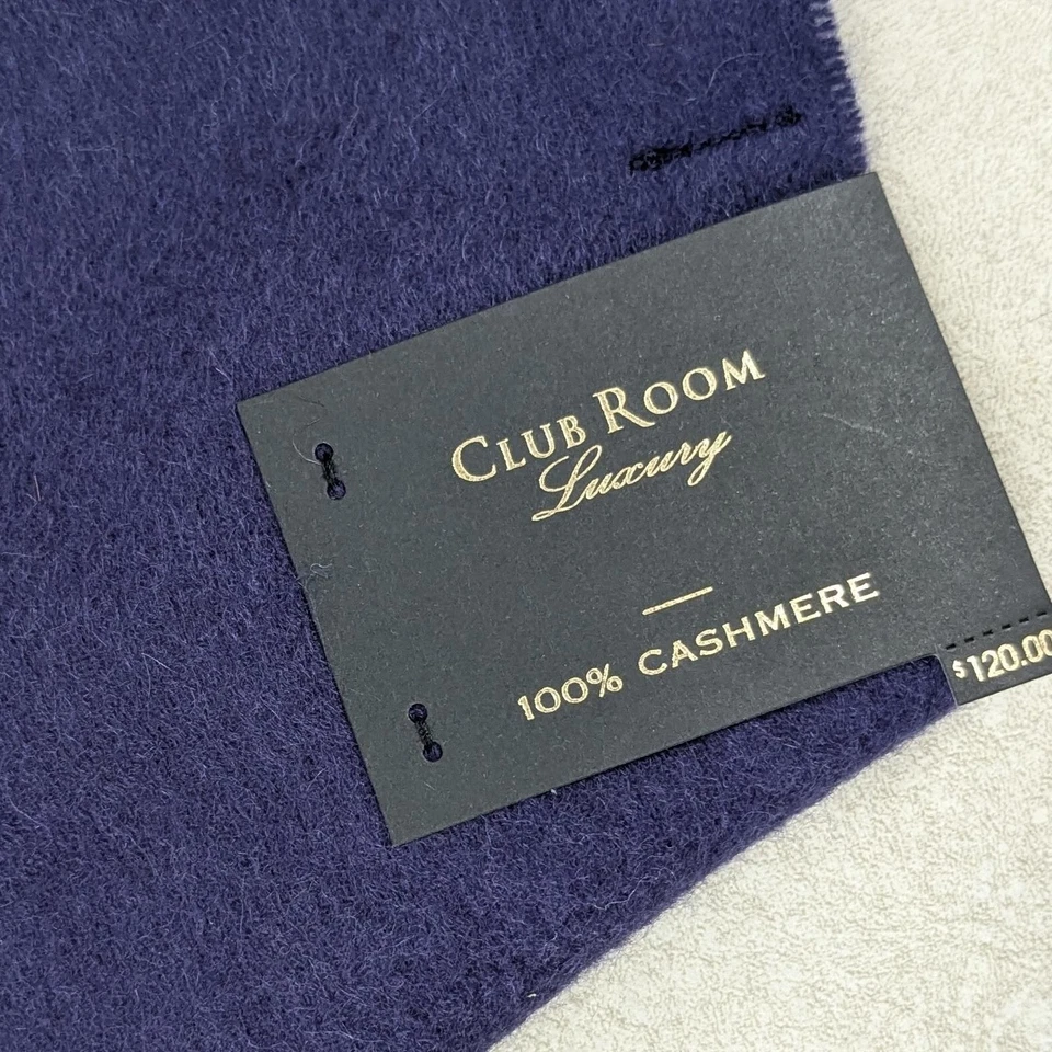 Bufanda lisa 100 % cachemir Club Room para hombre azul marino lisa $120 Foto 2 de 4