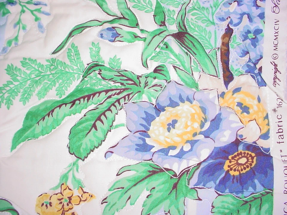 3-1/8Y Scalamandre CorsicaMatelasse Floral Bouquet Drapery Upholstery Fabric - Image 3 of 4