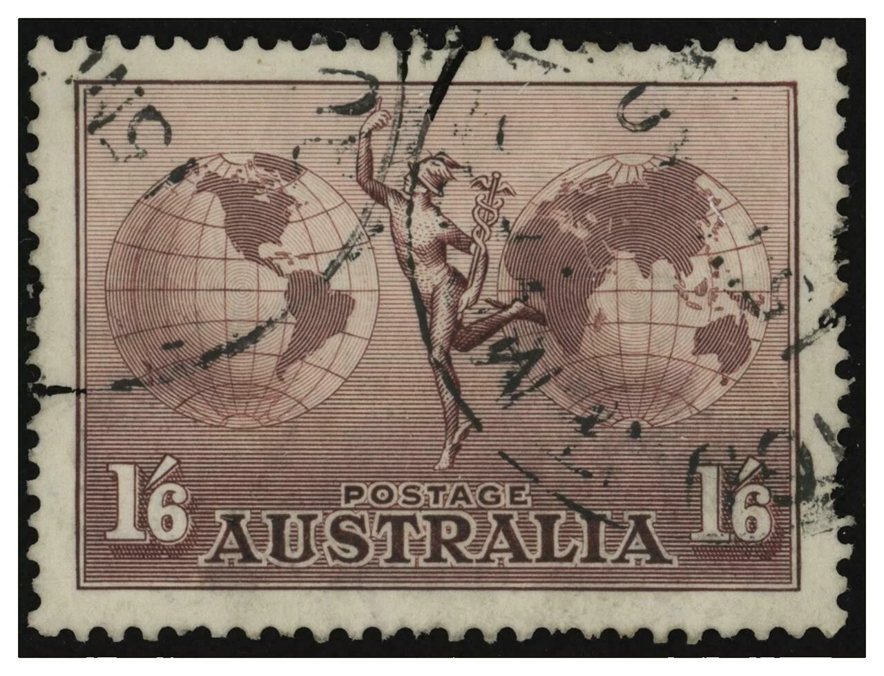 Отдельные гашеные австралийские марки из авиапочты