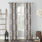 Pair of Sun Zero Nepal Global Print Blackout Curtain Panels, 40"x95", Linen