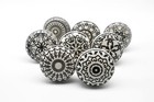 BLACK MOSAIC KNOBS Vintage Shabby Chic Knobs Wardrobe Drawers Handle Pull B62