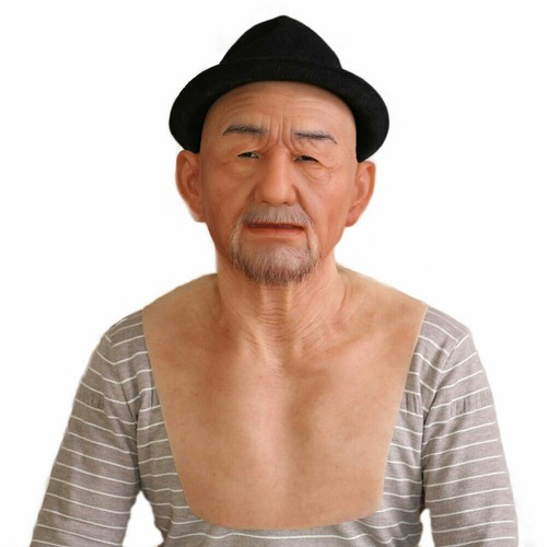 IMI Party Movie Props Realistic Silicone Old Men Headwear Cosplay Halloween - Picture 7 of 10