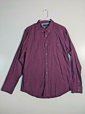 Banana Republic Mens Long Sleeve Dress Shirt Plum Color Size L Slim Fit