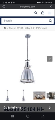 Maxim Lighting Hi-Bay 1-Light Pendant Polished Nickel - 25104FTSN