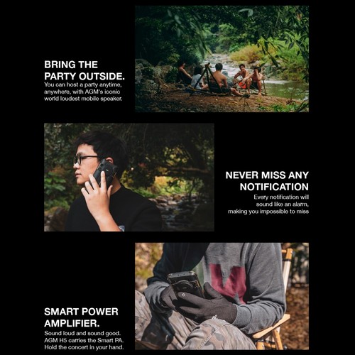 AGM H5 Pro Rugged Phone 6Gb + 128Gb: 109dB Speaker + 20MP Night Vision Camera - Picture 5 of 11