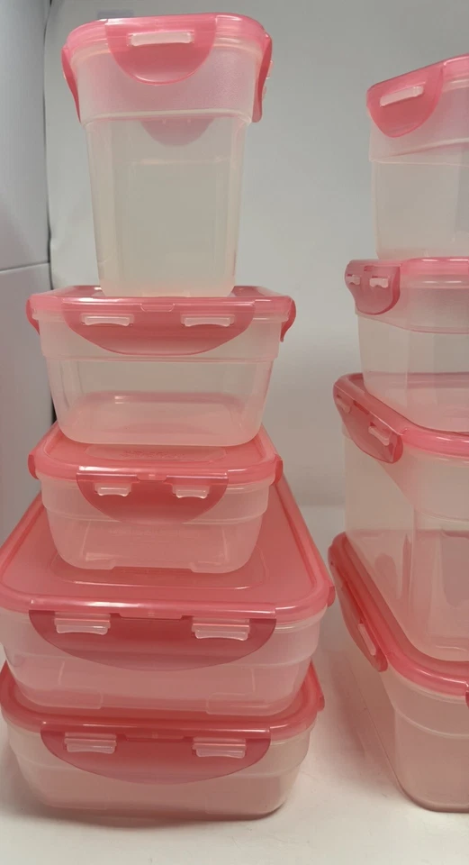 LOCK N LOCK Food Storage Container 10 Pc Set Plastic Kitchen Organizer Leakproof - Image 3 of 4