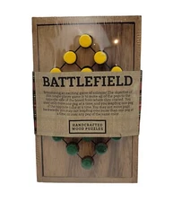 Hand crafted Wood Battlefield Strategy Peg Fun Game