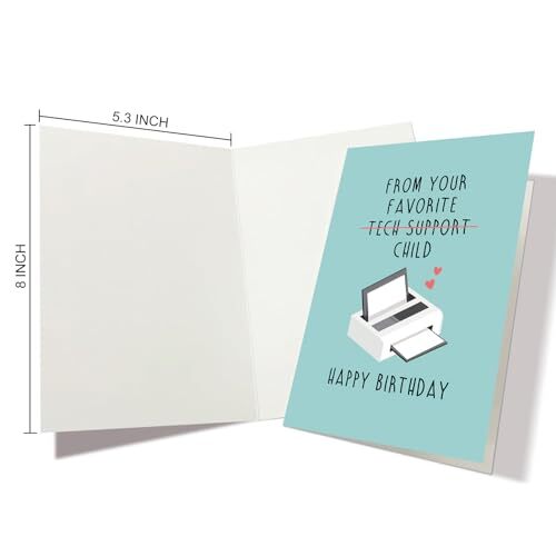 Funny Birthday Card for Dad Mom, Humorous Joke Tech Support Birthday Card, #2 - Picture 3 of 6