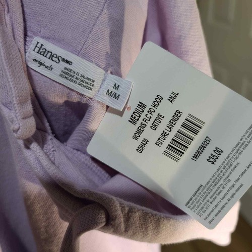 Sudadera con capucha Hanes Originals lavanda talla mediana nueva con etiquetas - Imagen 4 de 4